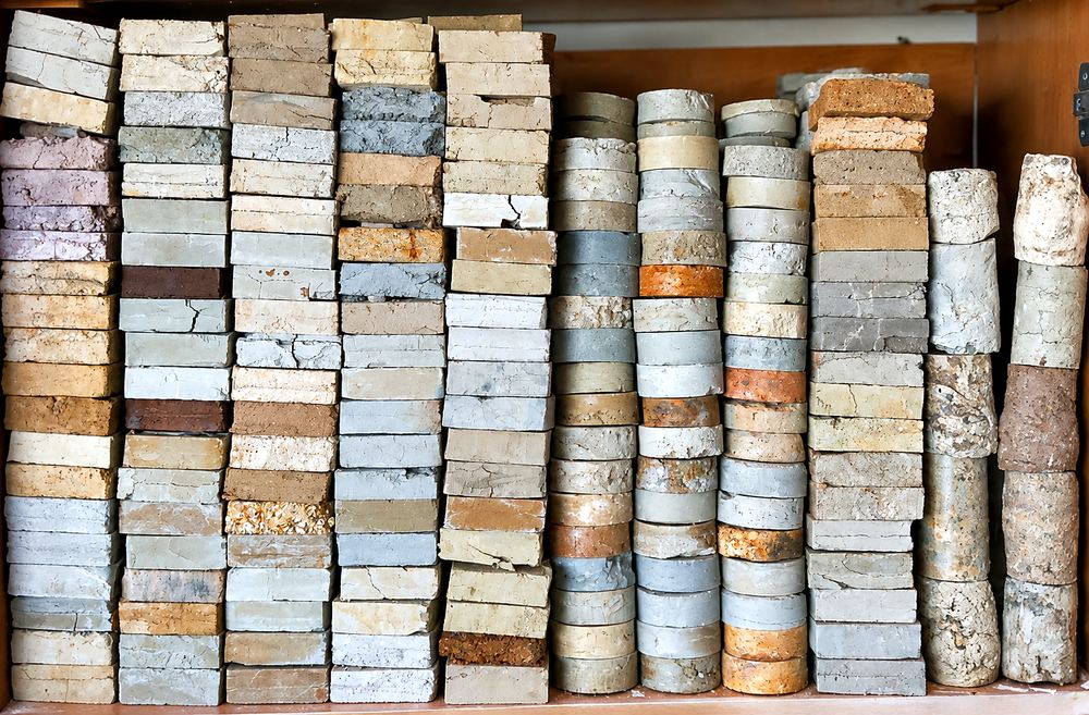 Cassette catalogatrici con le carote di sondaggio